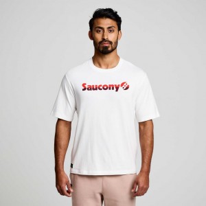 Camiseta Saucony Recovery Corta Sleeve Hombre Blancas | COLOMBIA-LEIP