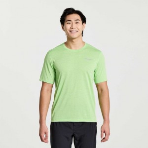 Camiseta Saucony Stopwatch Corta Sleeve Hombre Verde Menta | COLOMBIA-JFDM