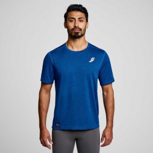 Camiseta Saucony Stopwatch Graphic Corta Sleeve Hombre Indigo | COLOMBIA-LHVD