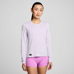 Camiseta Saucony Stopwatch Long Sleeve Mujer Moradas | COLOMBIA-XIKR