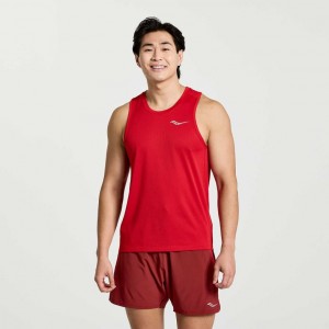 Camiseta Tirantes Saucony Stopwatch Hombre Rojas | COLOMBIA-KNDB