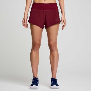 Short Saucony Outpace 2.5" Split Mujer Burdeos | COLOMBIA-ZILD