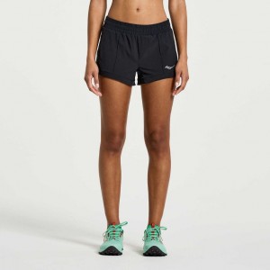 Short Saucony Outpace 2.5" Split Mujer Negras | COLOMBIA-XFUT