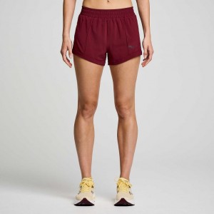 Short Saucony Outpace 3" Mujer Burdeos | COLOMBIA-GSVC