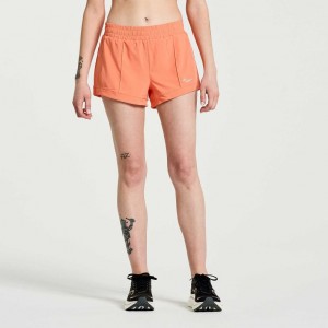 Short Saucony Outpace 3" Mujer Coral | COLOMBIA-BFNU