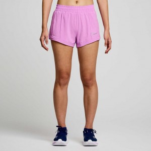 Short Saucony Outpace 3" Mujer Moradas | COLOMBIA-WDQP