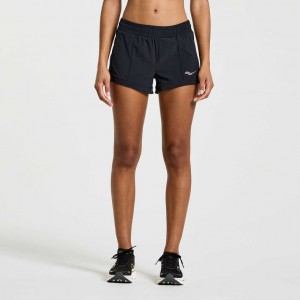 Short Saucony Outpace 3" Mujer Negras | COLOMBIA-BAWZ