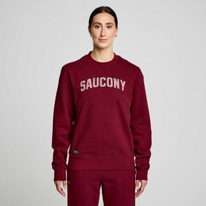 Sudadera Saucony Recovery Crew Mujer Burdeos | COLOMBIA-MFKR