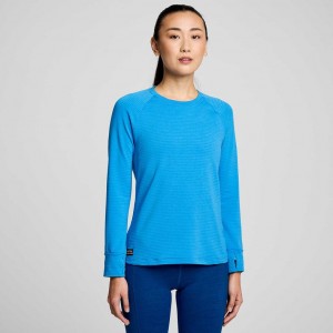 Sudadera Saucony Triumph 3D Crew Mujer Azules | COLOMBIA-HEQK