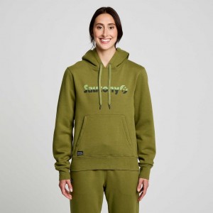 Sudadera con Capucha Saucony Recovery Mujer Verde Oliva | COLOMBIA-MVAT