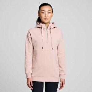 Sudadera con Capucha Saucony Recovery Zip Tunic Mujer Rosas | COLOMBIA-BNOE