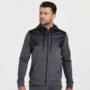 Sudadera con Capucha Saucony Solstice Zip Hombre Negras | COLOMBIA-UPSD