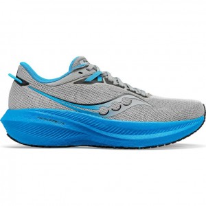 Tenis para Correr Saucony Triumph 21 Hombre Plateadas Azules | COLOMBIA-RQTK