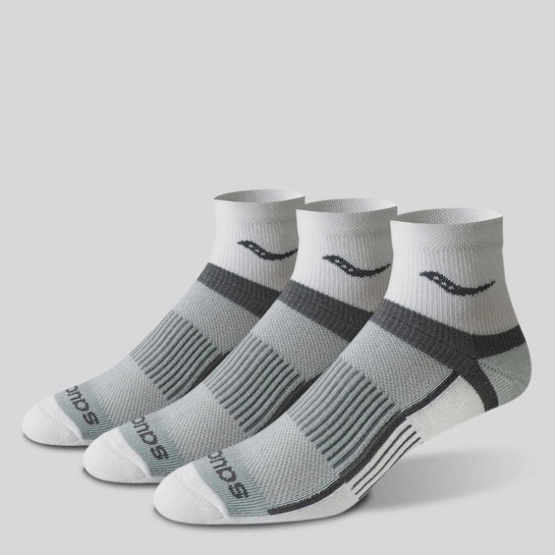 Calcetines Saucony Inferno Quarter 3-Pack Hombre Gris | COLOMBIA-NXVT