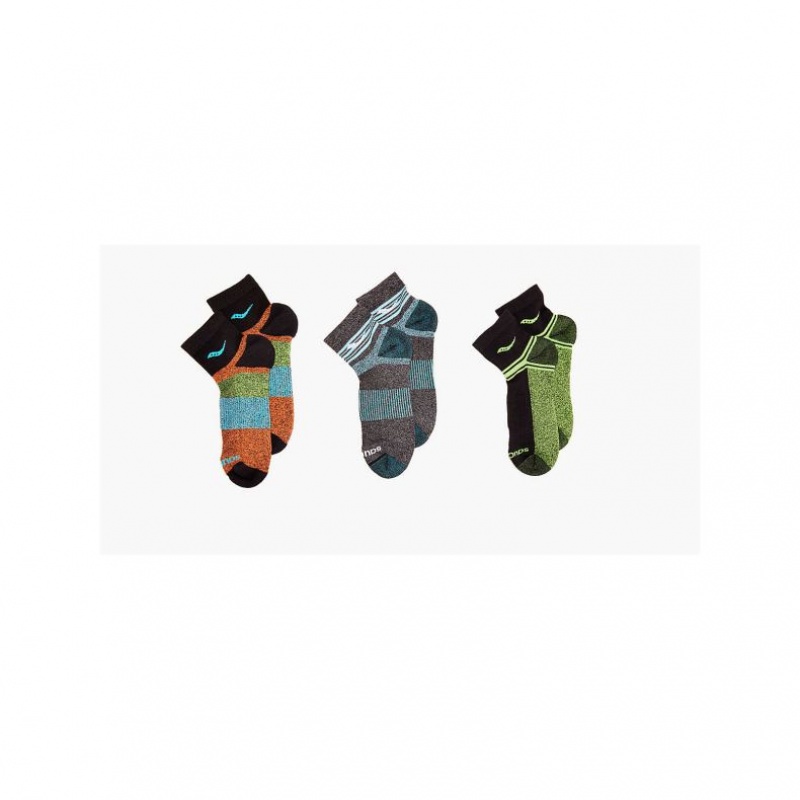 Calcetines Saucony Inferno Quarter 3-Pack Hombre Multicolor | COLOMBIA-UTID