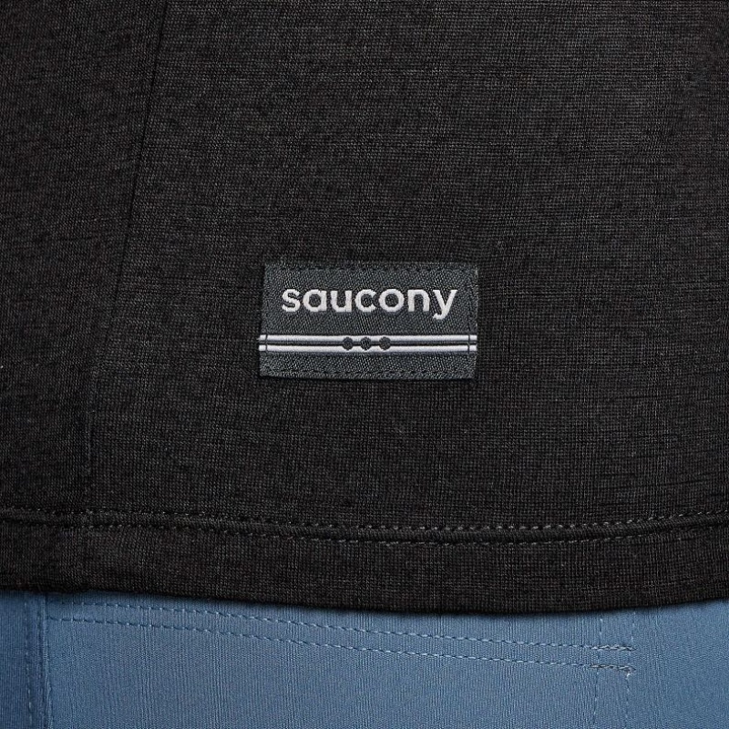 Camiseta Saucony Peregrine Merino Long Sleeve Hombre Negras | COLOMBIA-EWSK