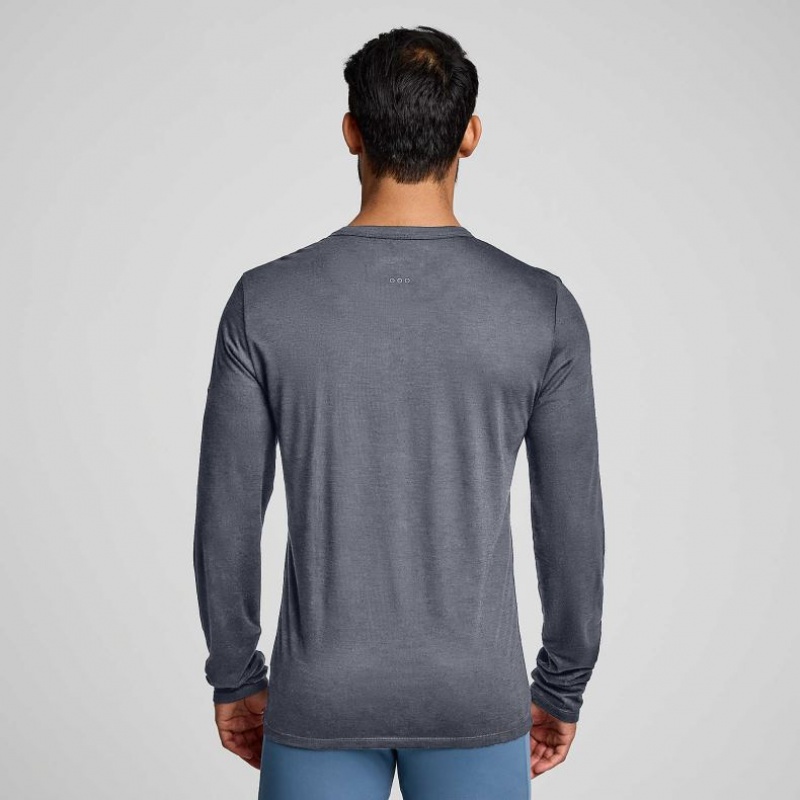 Camiseta Saucony Peregrine Merino Long Sleeve Hombre Gris | COLOMBIA-BRMS