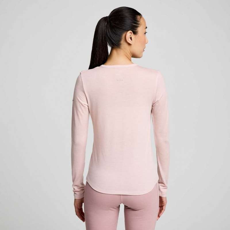 Camiseta Saucony Peregrine Merino Long Sleeve Mujer Rosas | COLOMBIA-SYCJ