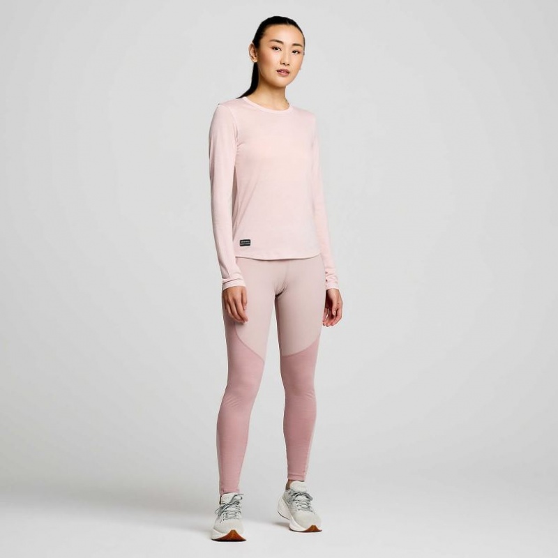 Camiseta Saucony Peregrine Merino Long Sleeve Mujer Rosas | COLOMBIA-SYCJ