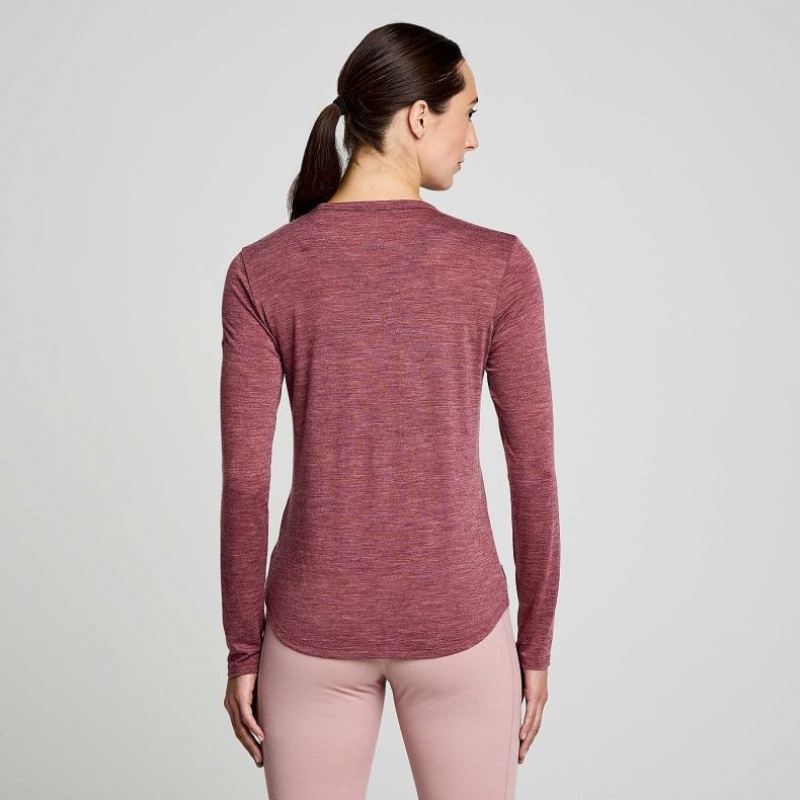 Camiseta Saucony Peregrine Merino Long Sleeve Mujer Rojas | COLOMBIA-XWLQ