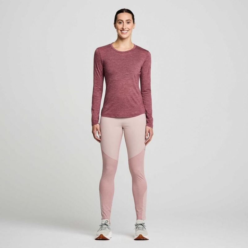 Camiseta Saucony Peregrine Merino Long Sleeve Mujer Rojas | COLOMBIA-XWLQ