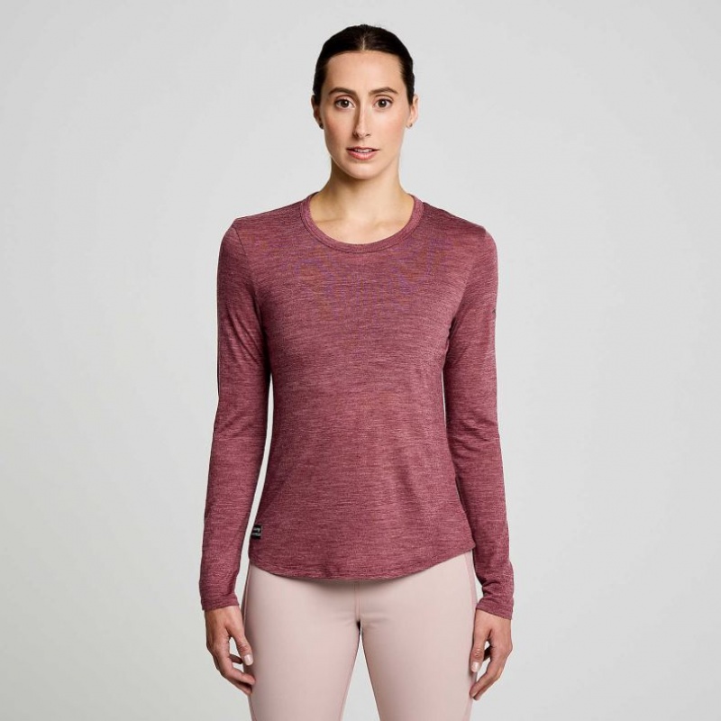 Camiseta Saucony Peregrine Merino Long Sleeve Mujer Rojas | COLOMBIA-XWLQ