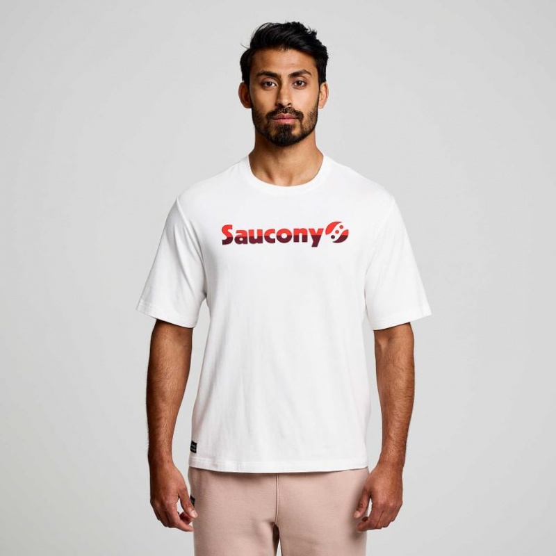 Camiseta Saucony Recovery Corta Sleeve Hombre Blancas | COLOMBIA-LEIP