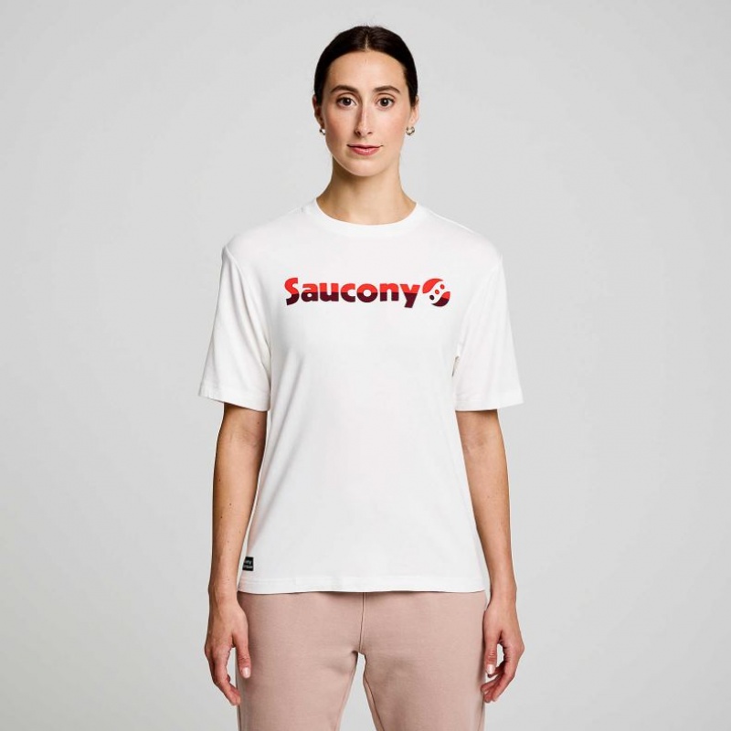 Camiseta Saucony Recovery Corta Sleeve Mujer Blancas | COLOMBIA-GVHF