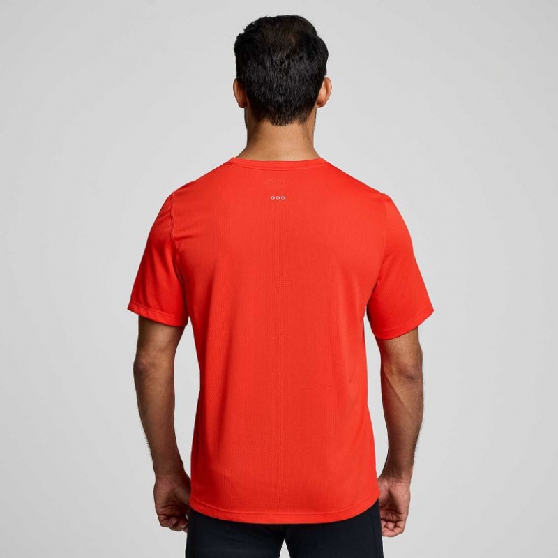 Camiseta Saucony Stopwatch Corta Sleeve Hombre Naranjas | COLOMBIA-FWKU