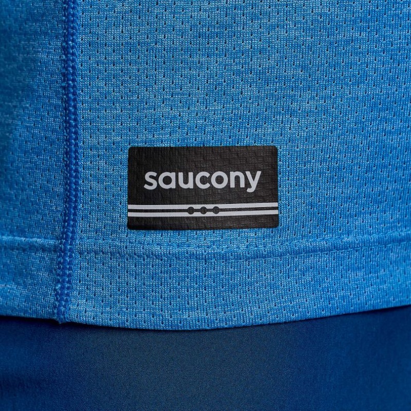 Camiseta Saucony Stopwatch Corta Sleeve Mujer Azules | COLOMBIA-DEVN