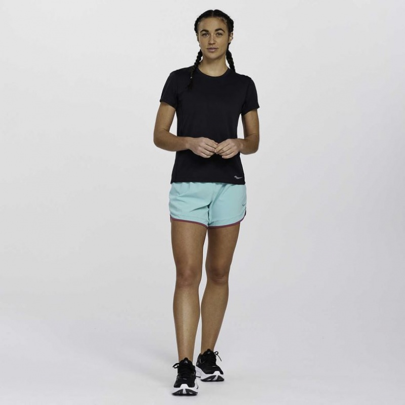 Camiseta Saucony Stopwatch Corta Sleeve Mujer Negras | COLOMBIA-BECG