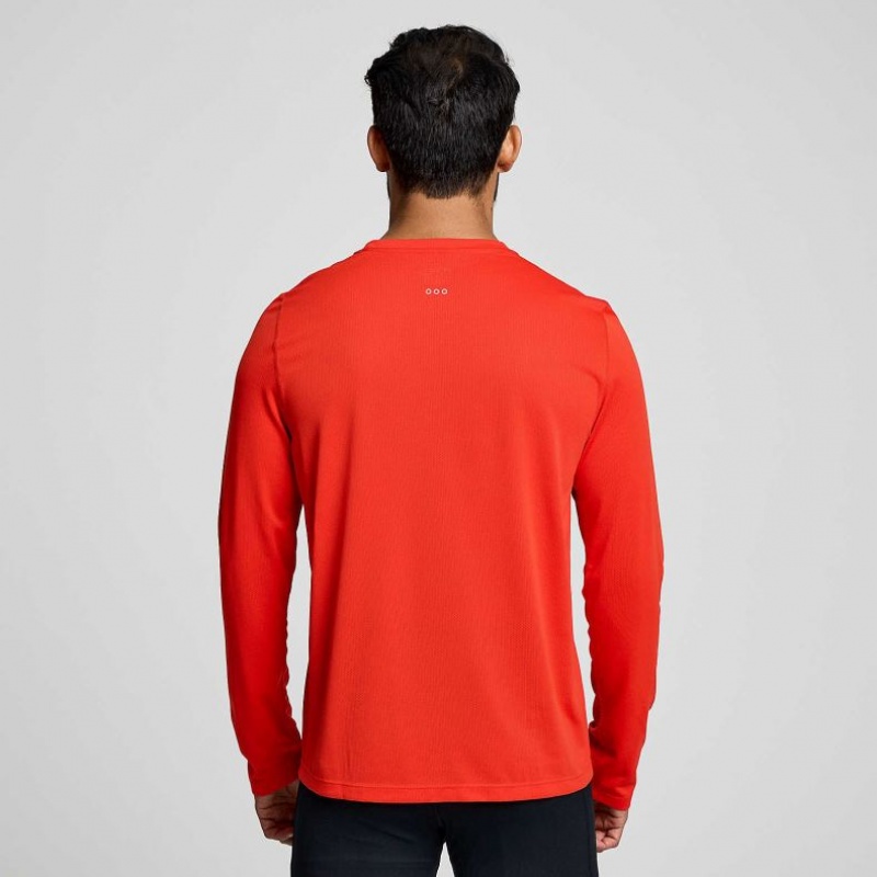 Camiseta Saucony Stopwatch Long Sleeve Hombre Rojas | COLOMBIA-KNDU