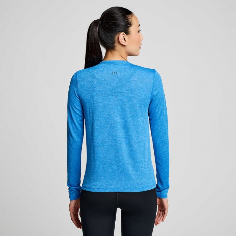 Camiseta Saucony Stopwatch Long Sleeve Mujer Azules | COLOMBIA-XODB