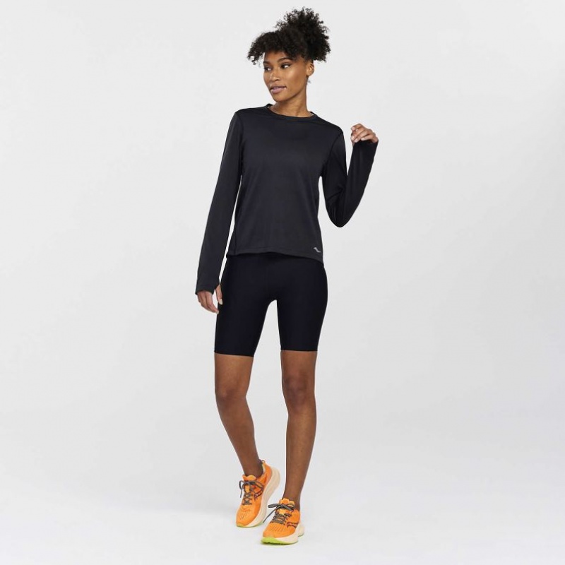 Camiseta Saucony Stopwatch Long Sleeve Mujer Negras | COLOMBIA-CKHR