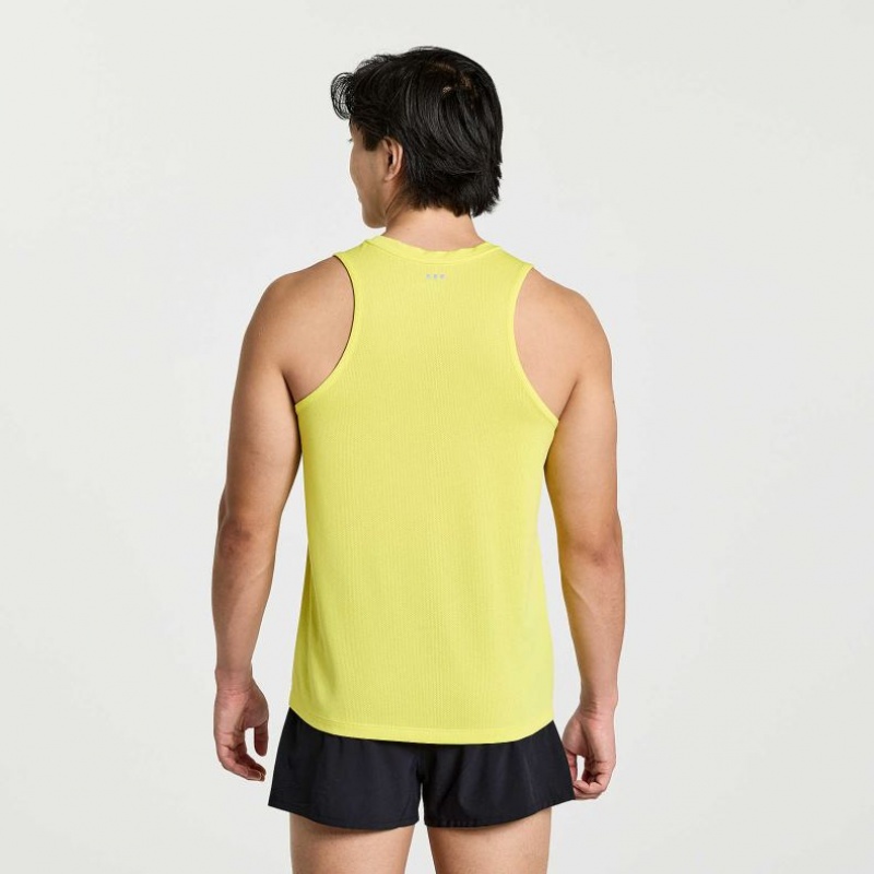 Camiseta Tirantes Saucony Stopwatch Hombre Amarillo | COLOMBIA-WIQS