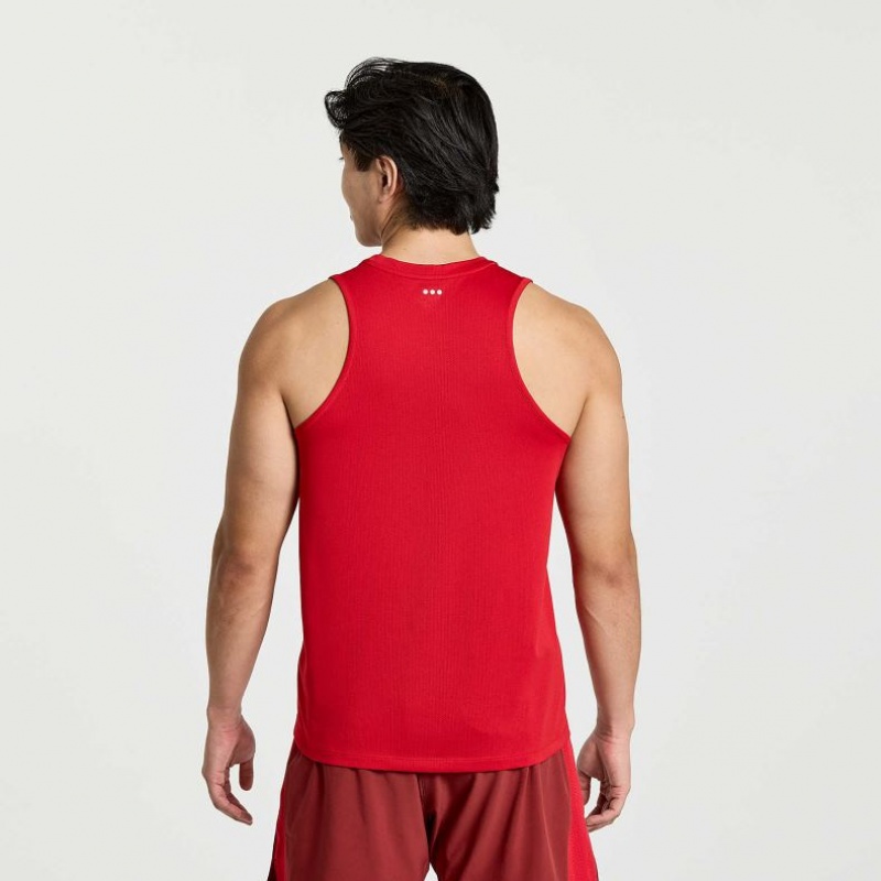 Camiseta Tirantes Saucony Stopwatch Hombre Rojas | COLOMBIA-KNDB