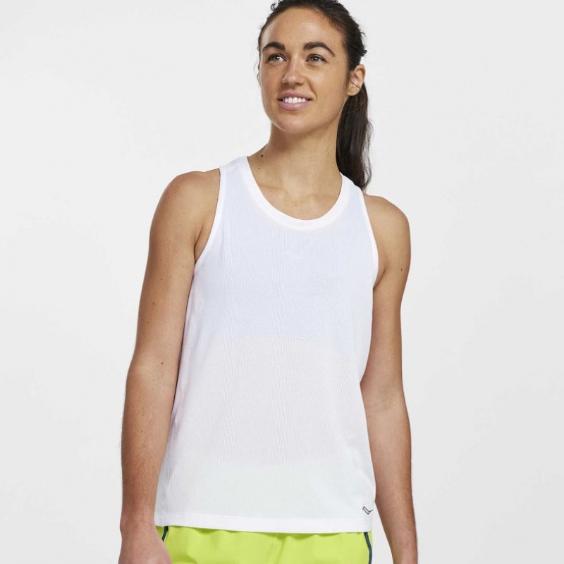 Camiseta Tirantes Saucony Stopwatch Mujer Blancas | COLOMBIA-DFZU