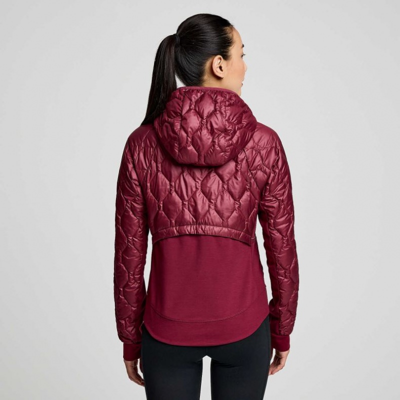 Chaqueta Saucony Solstice Oysterpuff Mujer Burdeos | COLOMBIA-KEZT