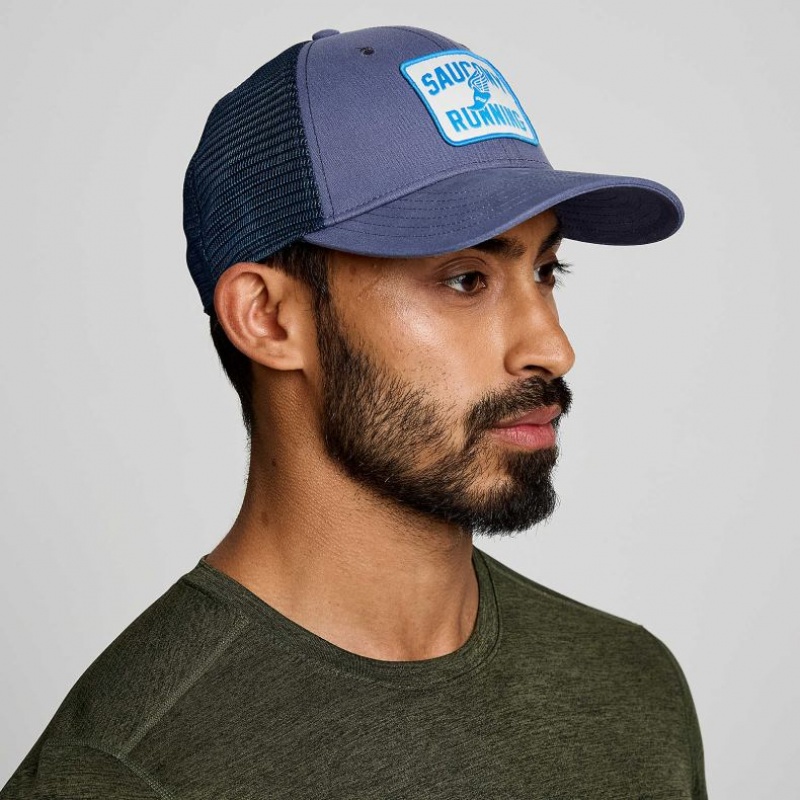 Gorras De Camionero Saucony Adjustable Snap Back Hombre Azules | COLOMBIA-TZBW