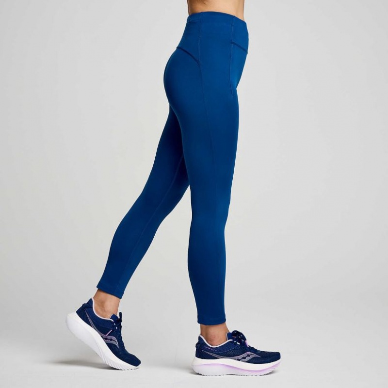 Mallas Saucony Fortify Crop Mujer Indigo | COLOMBIA-ZFLG