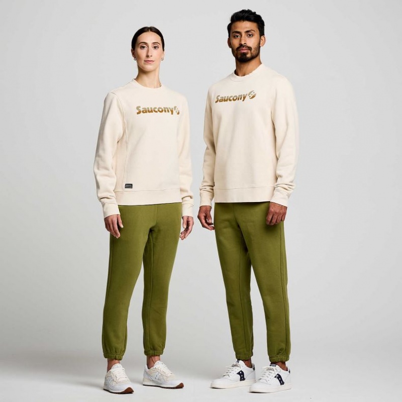 Sudadera Saucony Recovery Crew Hombre Creme | COLOMBIA-PCXJ