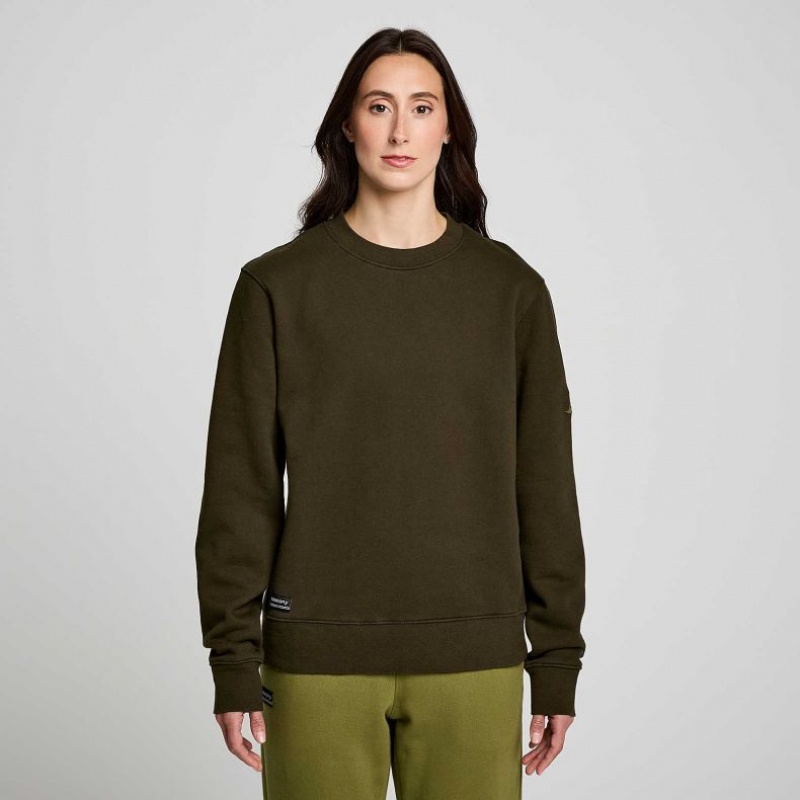 Sudadera Saucony Recovery Crew Mujer Verde Oscuro | COLOMBIA-HYEC