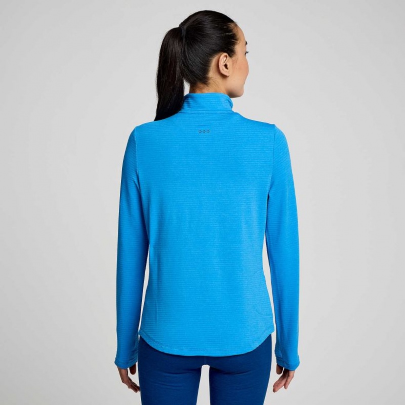 Sudadera Saucony Triumph 3D 1/2 Zip Mujer Azules | COLOMBIA-SJKG