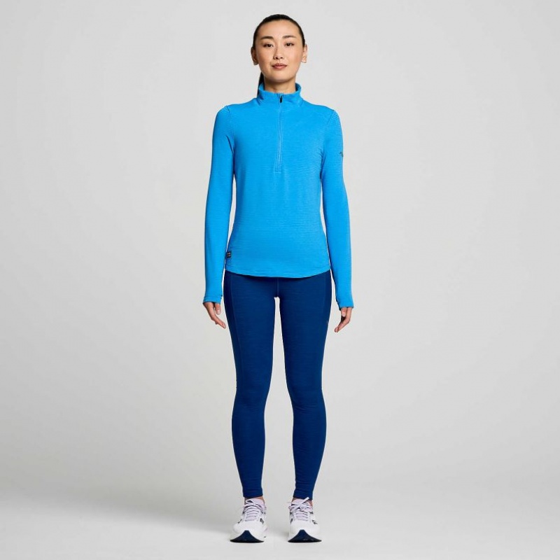 Sudadera Saucony Triumph 3D 1/2 Zip Mujer Azules | COLOMBIA-SJKG