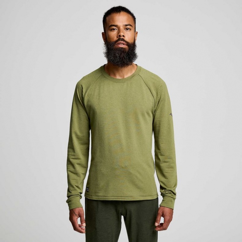 Sudadera Saucony Triumph 3D Crew Hombre Verde | COLOMBIA-VWQX