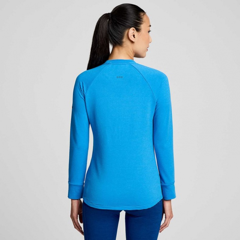 Sudadera Saucony Triumph 3D Crew Mujer Azules | COLOMBIA-HEQK