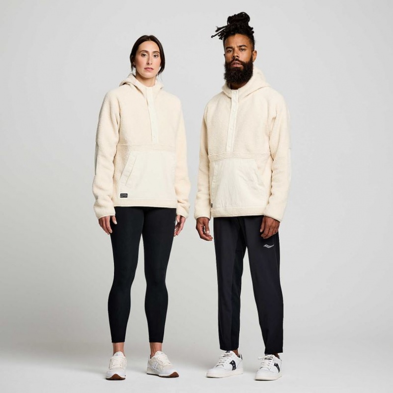 Sudadera con Capucha Saucony Recovery Sherpa Pullover Hombre Creme | COLOMBIA-EWJZ