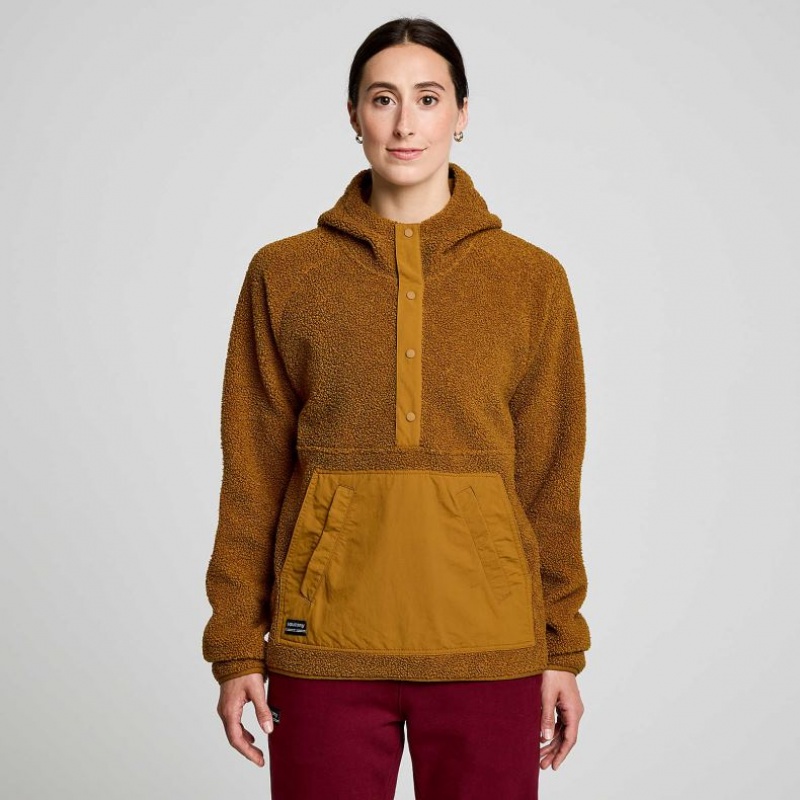 Sudadera con Capucha Saucony Recovery Sherpa Pullover Mujer Marrones | COLOMBIA-ZBGP