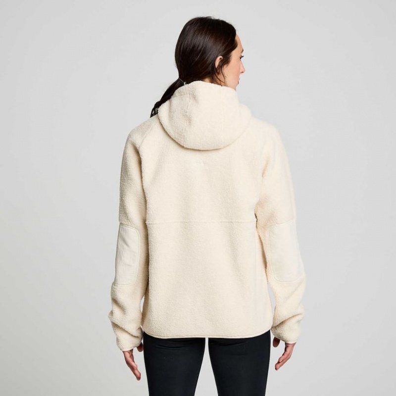 Sudadera con Capucha Saucony Recovery Sherpa Pullover Mujer Beige | COLOMBIA-ADYF