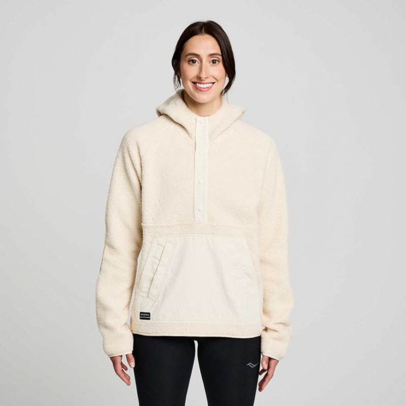 Sudadera con Capucha Saucony Recovery Sherpa Pullover Mujer Beige | COLOMBIA-ADYF